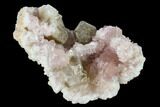 Pink Amethyst Geode Section with Calcite - Argentina #134781-1